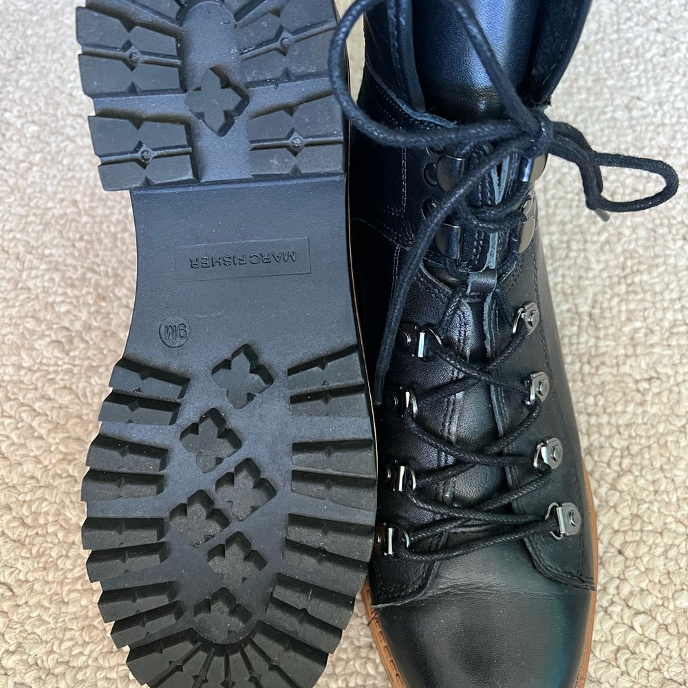 Marc Fisher Black Lace Up Boots - Picture 5 of 5